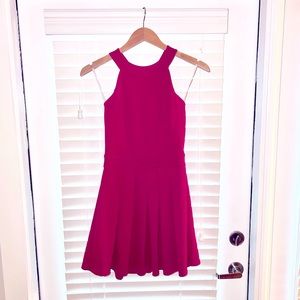 Fuchsia mini dress with bow detail on back